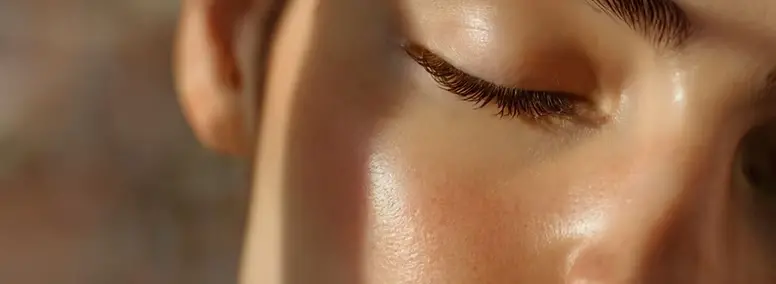 Gros plan sur le visage d une femme